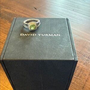 David Yurman size 7 Peridot and Diamond Ring